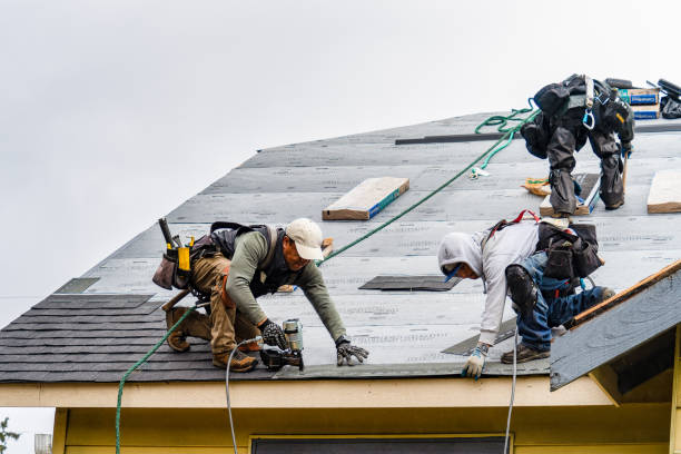 Professional Roofing technician working in Hasbrouck Heights, NJ